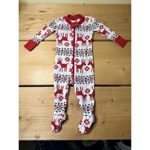 HANNA ANDERSSON Dear Deer Baby Zip Footed Sleeper Christmas Fair Isle 60cm/3-6mo